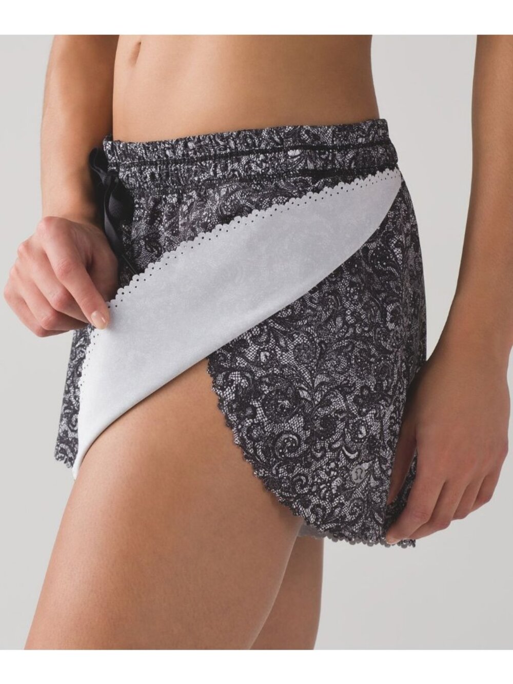 Lululemon Women's Hit It Shorts 3.5" Inseam in Mini Cinder Lace White / Black